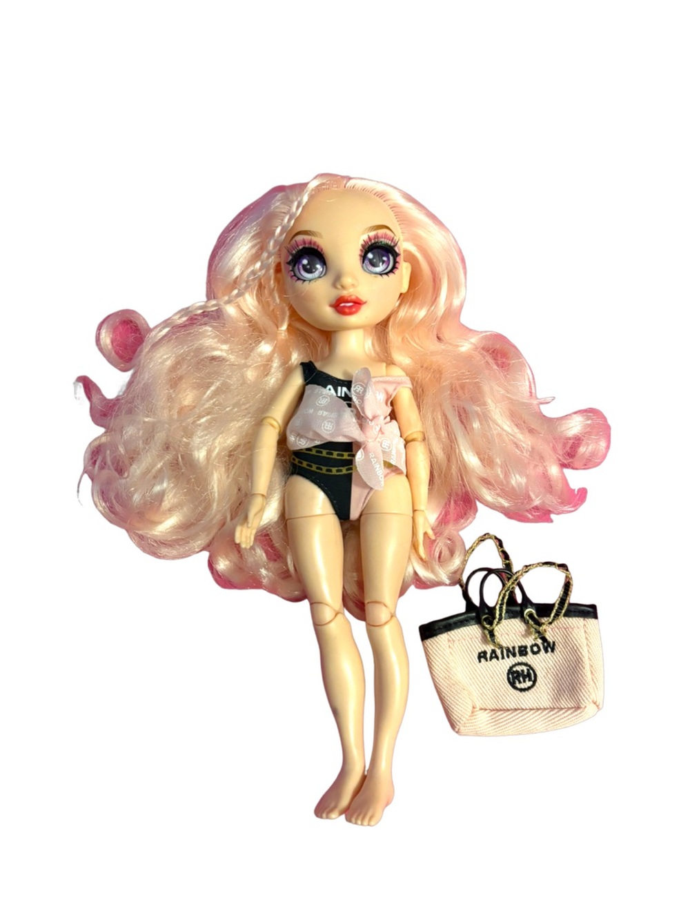 Rainbow High Bella Parker Pacific Coast Doll Pink Hair + Bag
